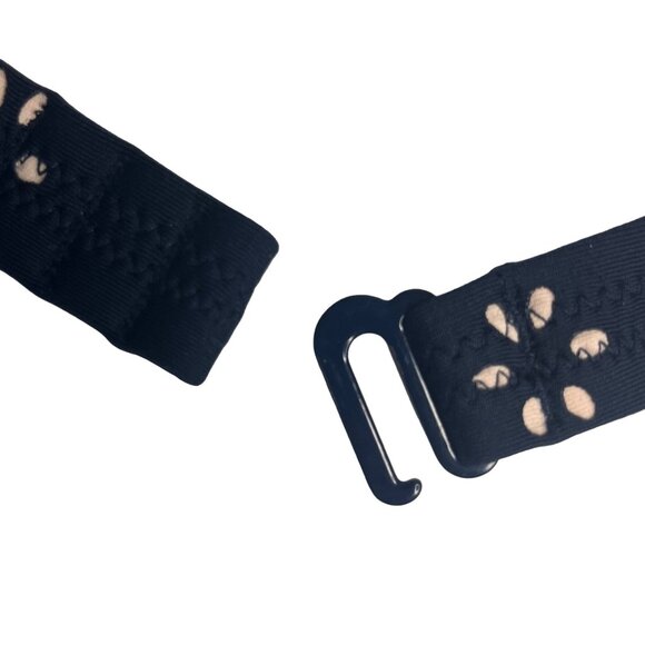 J Crew Bikini Swim Top Womens Medium Blue Cutouts Tie Neck Lined - Picture 5 of 8